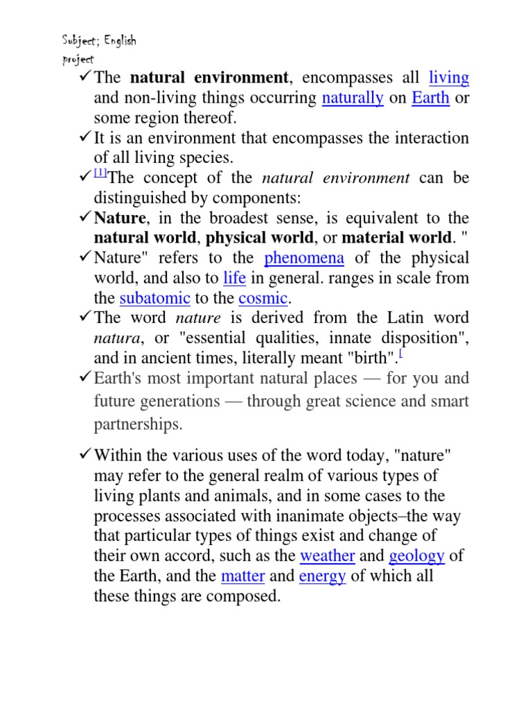 The Natural Environment | PDF