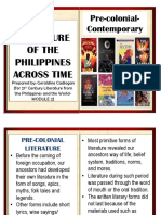 Pre-colonial to contemporary Philippine literature