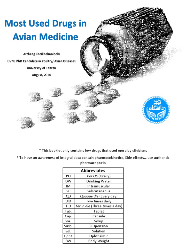 Most used drugs in companion birds pdf gout medical specialties