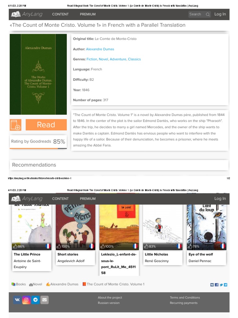 Read bilingual book the count of monte cristo pdf the count of