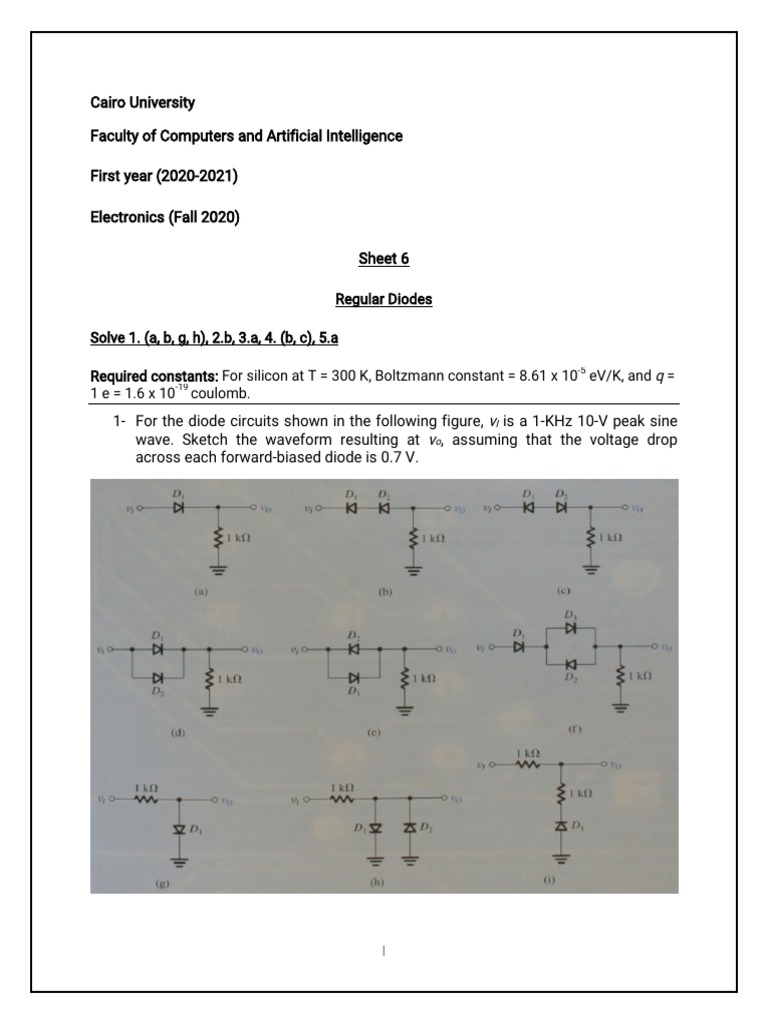 Sheet 6 (2020) - Final Answers | PDF