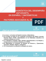 Evaluación Diagnóstica Del Desempeño Estudiantil en Español Y Matemáticas Y Factores Asociados Al Desempeño