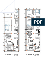 Planta arquitectónica casa 2 pisos