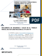 Reglamento de Seguridad Y Salud en El Trabajo para El Sector Construcción D.S. 011-2019 TR