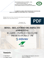 RIMA - Relatório de Impacto Ambiental da nova fábrica de celulose da Klabin