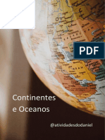 Continentes e Oceanos - Atividades Do Daniel