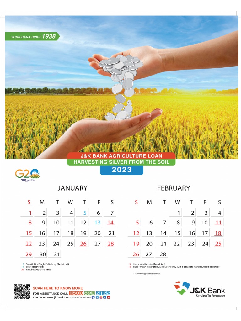 JK Bank Calender | PDF