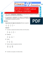 Operaciones Combinadas Con Fracciones para Cuarto de Primaria