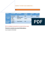 Programme Tutorat 2023 Semestre 1: Licence 2 Droit Et LPJF 2