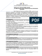 Edital #01, de 28 de Abril de 2022 Processo Seletivo Simplificado para Contratação de Professor Visitante