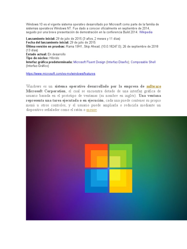 Ventajas de Windows 10 y su descarga | PDF | Windows 10 | Microsoft Windows