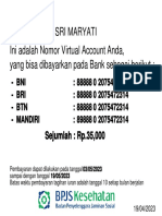 Sri Maryati Yth. Bapak/Ibu Ini Adalah Nomor Virtual Account Anda, Yang Bisa Dibayarkan Pada Bank Sebagai Berikut