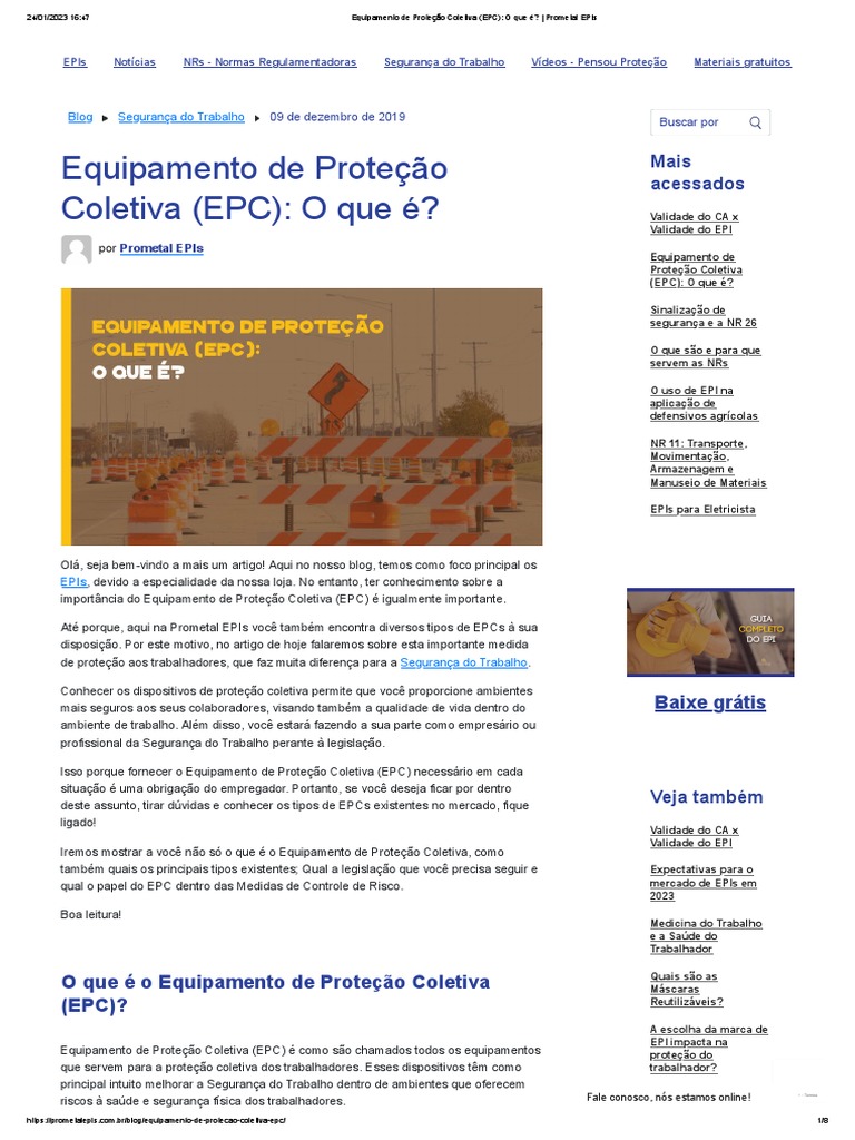 O Que É EPC | PDF | Capacete