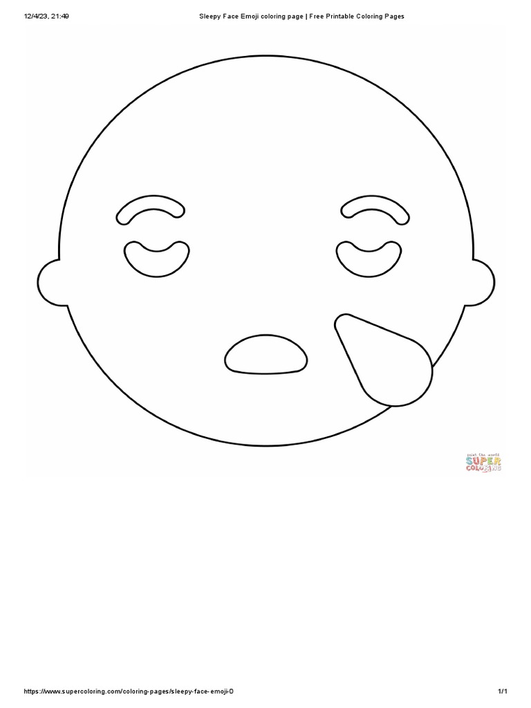 Sleeping Emoji Coloring Page