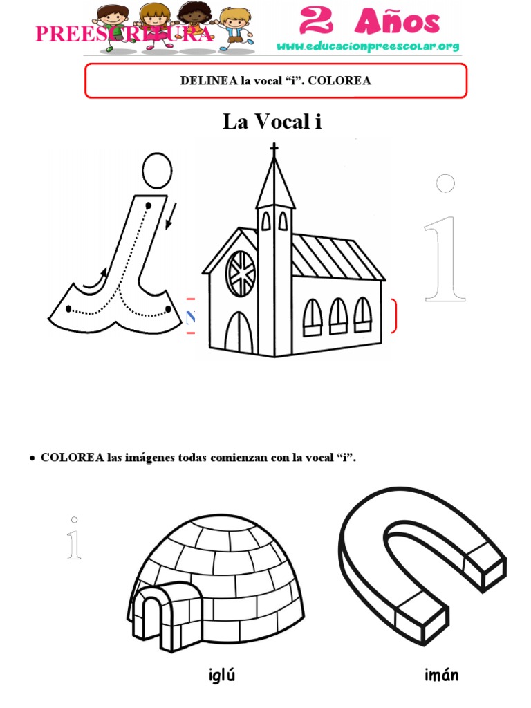 Actividades Preescolares con la Vocal I | PDF | Artes del Lenguaje y ...