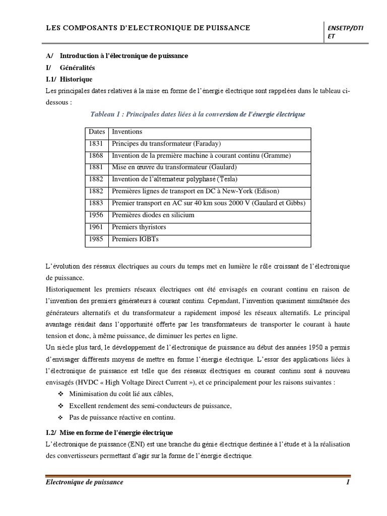 Introduction à l'électronique de puissance | PDF