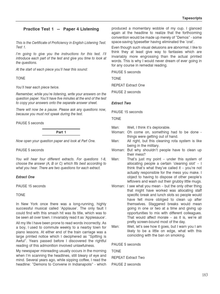 Listening Test Practice Tapescripts | PDF | Piracy | Organ Transplantation