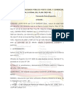 Señor Juez Del Juzgado Público Mixto Civil Y Comercial E Instrucción en Lo Penal Del Plan Tres Mil. Demanda Homologación. Otrosí.