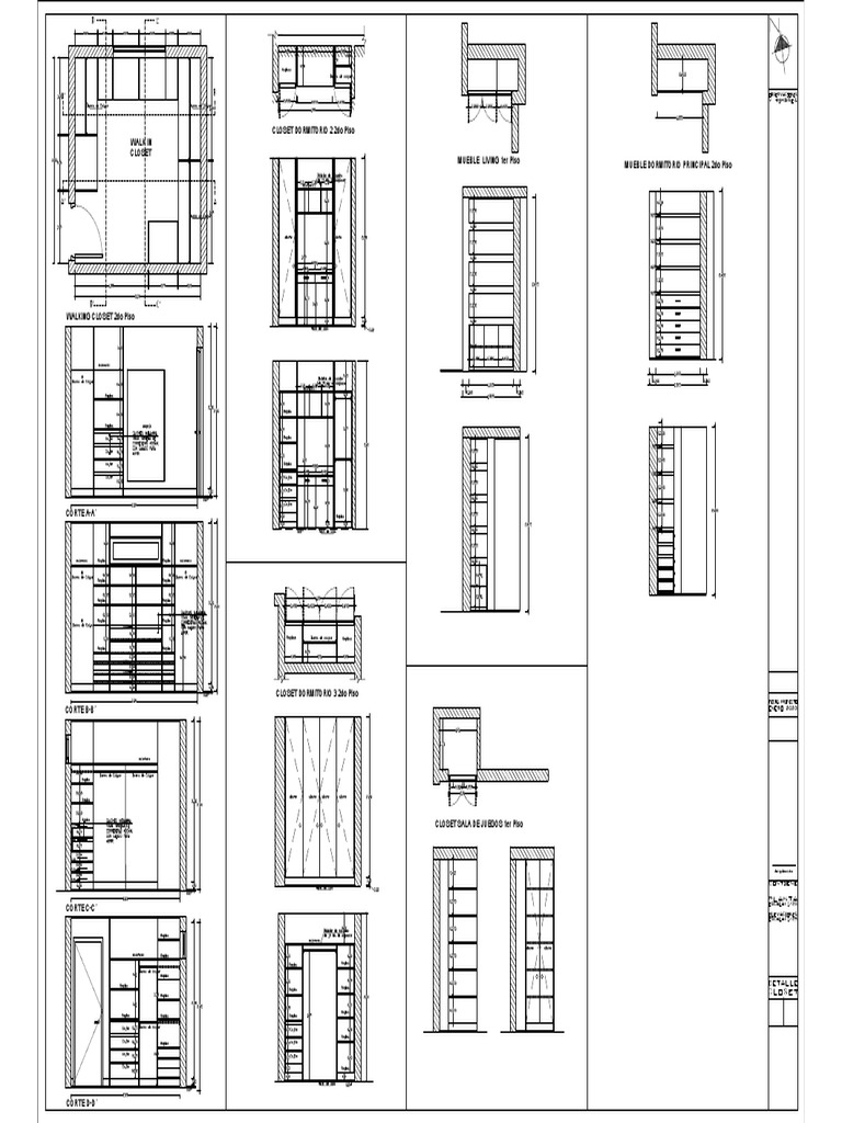 Floor plans and section drawings showing the layout and design of
