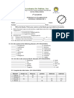 2nd Exam Chemistry Periodic