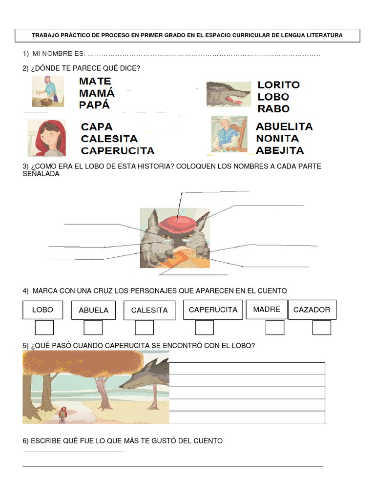 Primer Grado Lengua 1 | PDF | Caperucita Roja | Cuentos