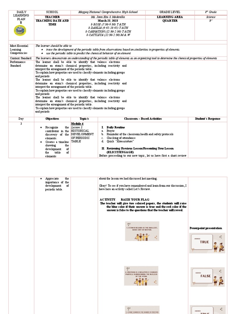 Dll History Of The Periodic Table Pdf Periodic Table Chemical