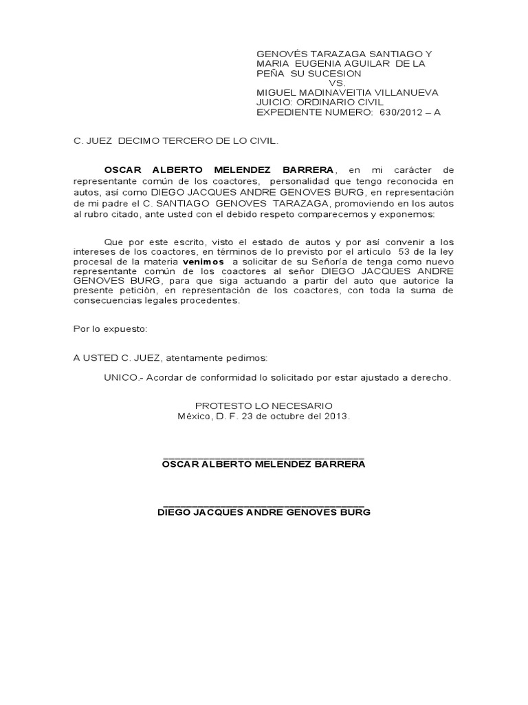Escrito nombrando representante com n pdf