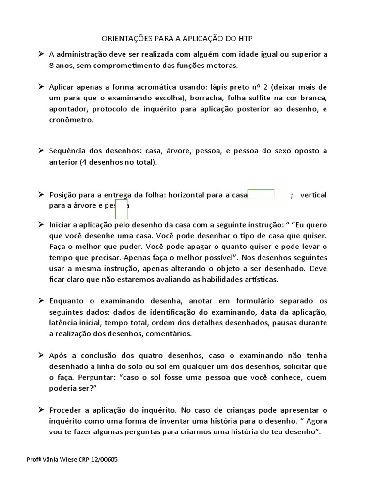 Orientacoes para A Aplicacao Do HTP | PDF