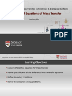 Differential Equations of Mass Transfer: CH2104: Heat and Mass Transfer in Chemical & Biological Systems