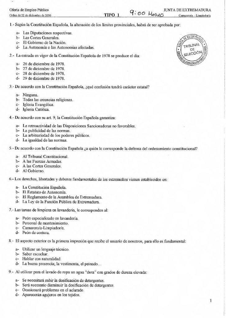 Test Camarero Limpiador_1