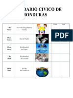 Calendario cívico Honduras festividades importantes