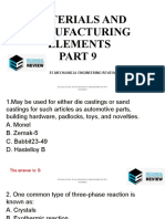 Part 9 - Materials and Manufacturing Elements