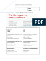 Prueba de Lenguaje y Comunicación Lunes 17 de Abril