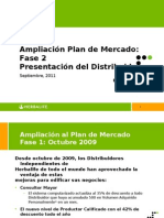 Marketing Plan enhancement since sept 2011, español