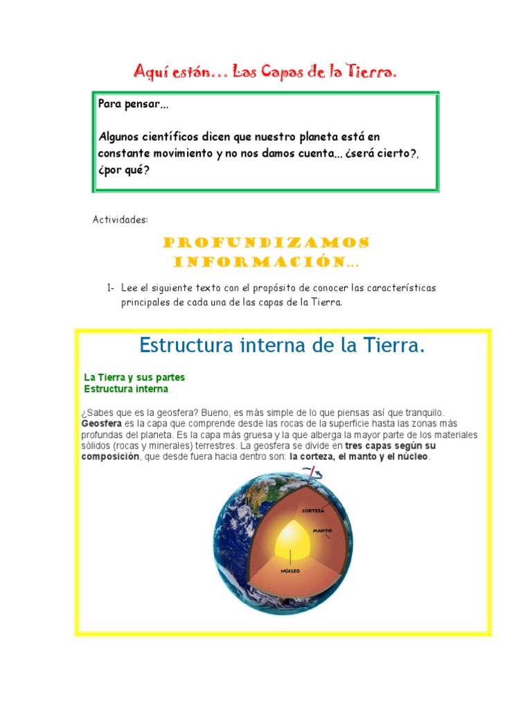 Estructura Interna de La Tierra | PDF | Tierra | Roca (geología)