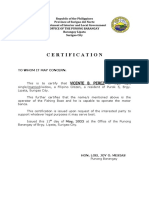 Certification: Vicente B. Perez