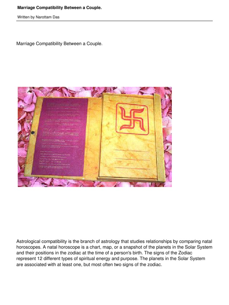 Vedic Astrology Marriage Compatibility | PDF | Esoteric Cosmology ...