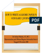 How To Write Academic Paper in Scholarly Journal