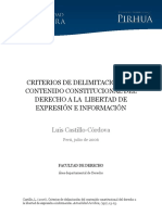 Criterios de Delimitación Del Contenido Constitucional Del Derecho A La Libertad de Expresión E Información