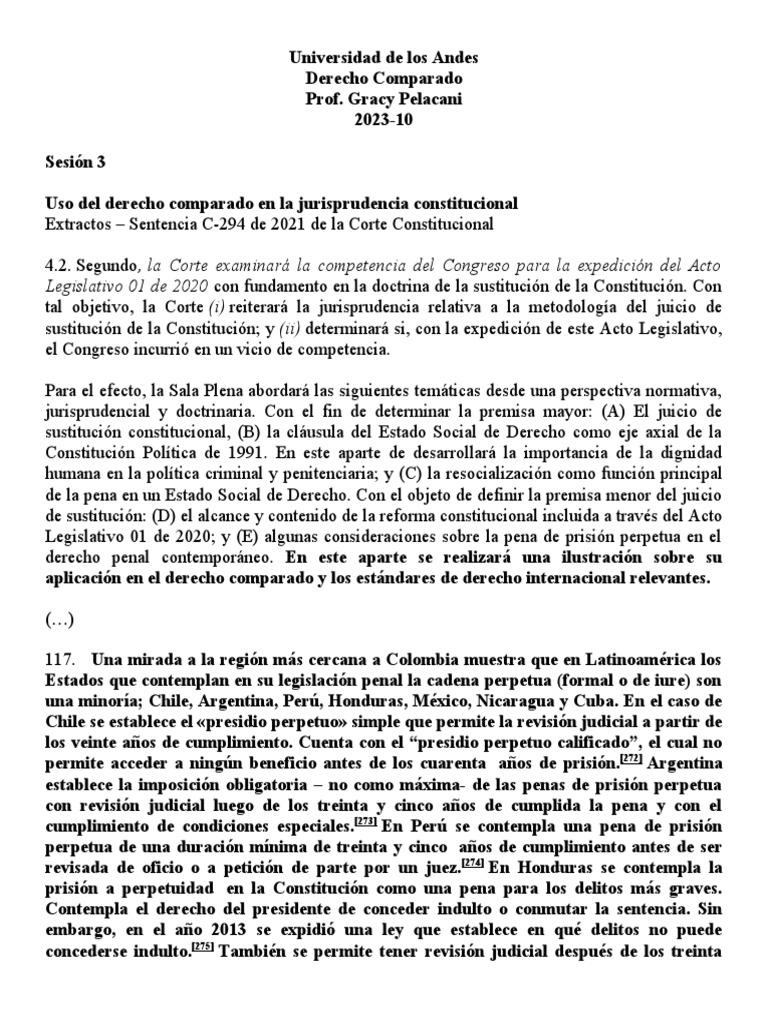 Uso Del Derecho Comparado en La Jurisprudencia Constitucional
