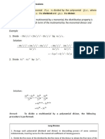 4 Division of Algebraic Expressions