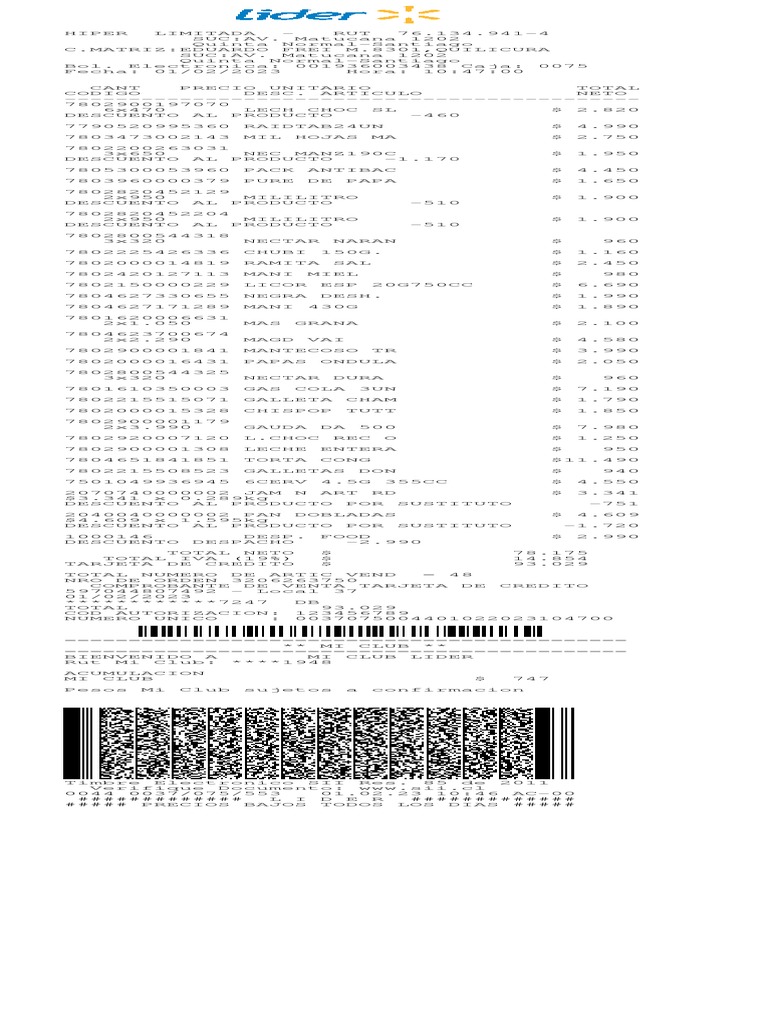 Recuperar Boleta Electrónica Líder | PDF