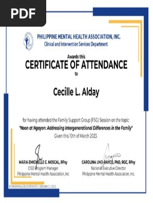 Certificate of Attendance
