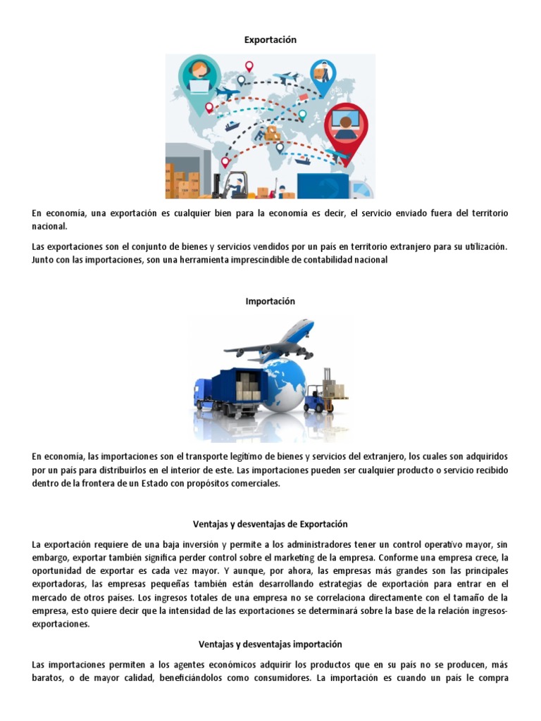 Exportación e Importación | PDF | Exportaciones | Importaciones
