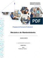 Mecánico de Mantenimiento: Programa de Formación Profesional