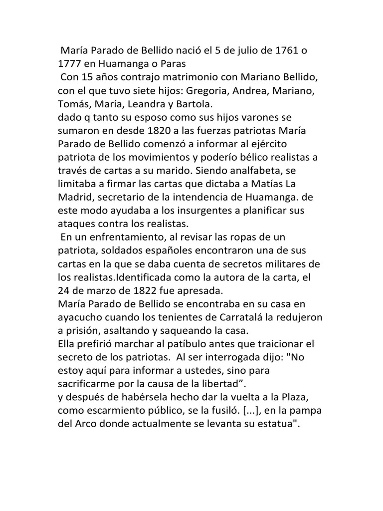 Maria Parado de Bellido INFOGRAFIA | PDF