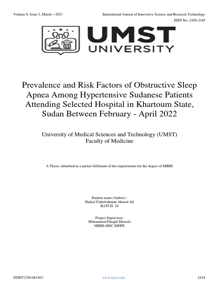 Prevalence And Risk Factors Of Obstructive Sleep Apnea Among 