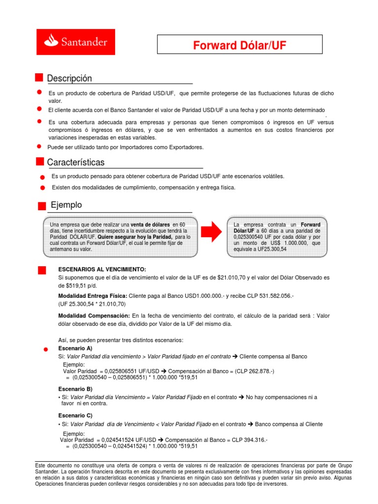 Ficha Forward USD UF | PDF | Dólar de los Estados Unidos | Bancos