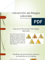 Prevención de Riesgos Laborales: M.Sc. Ing. Gerardo Ordoñez