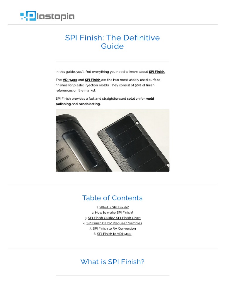 SPI Finish - Plastopia | PDF | Plastic | Secondary Sector Of The Economy